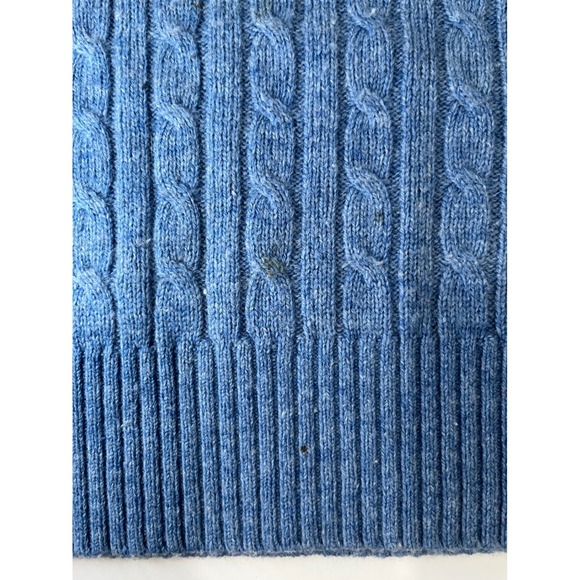 LL‎ Bean Womens Cable Knit Sweater Blue Lambswool Blend M-Reg - Picture 10 of 12